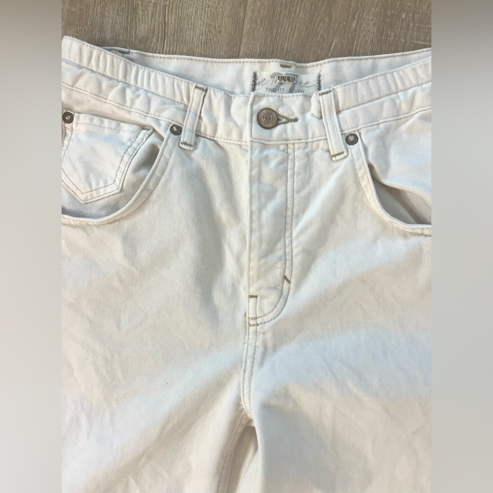 Free People Love fool Cream Flare Wide-Leg Jeans sz 27, - Picture 10 of 10